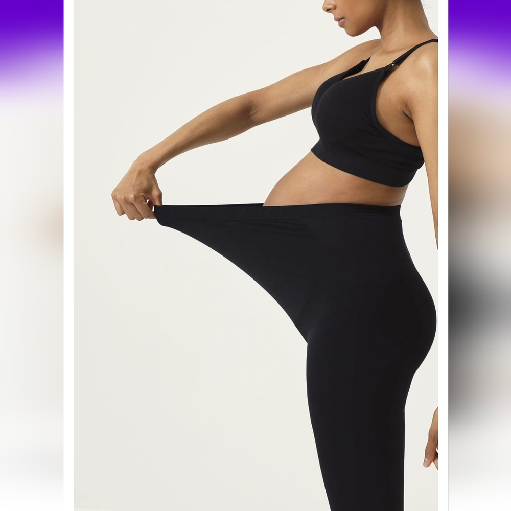 Women’s Classic Seamless Maternity Leggings, Belly Support Maternity Pants